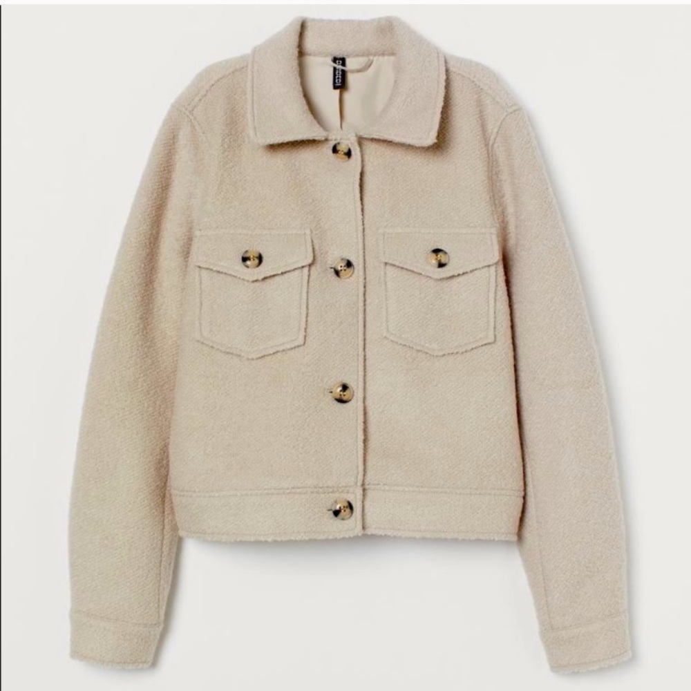 Beige wool cropped jacket